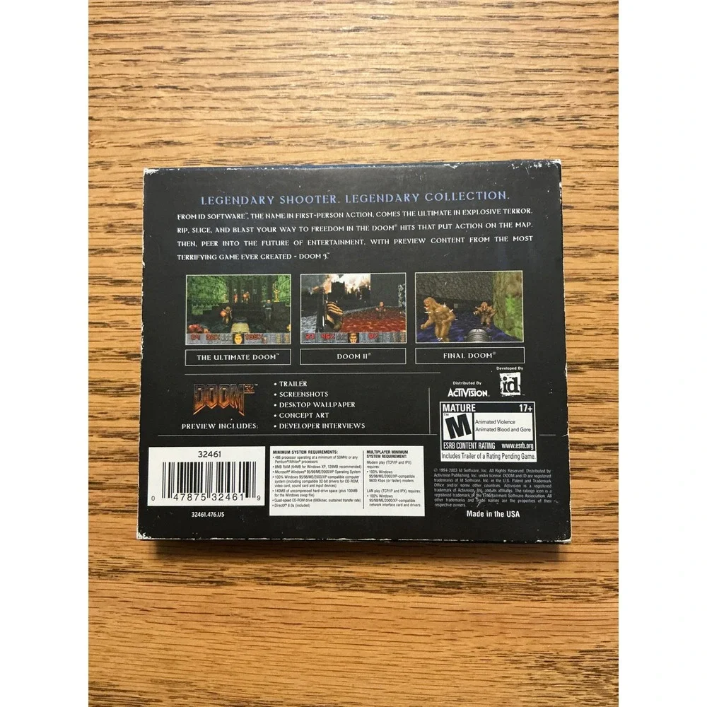Doom Collector's Edition The Ultimate Doom Trilogy PC2003 Activision id Software